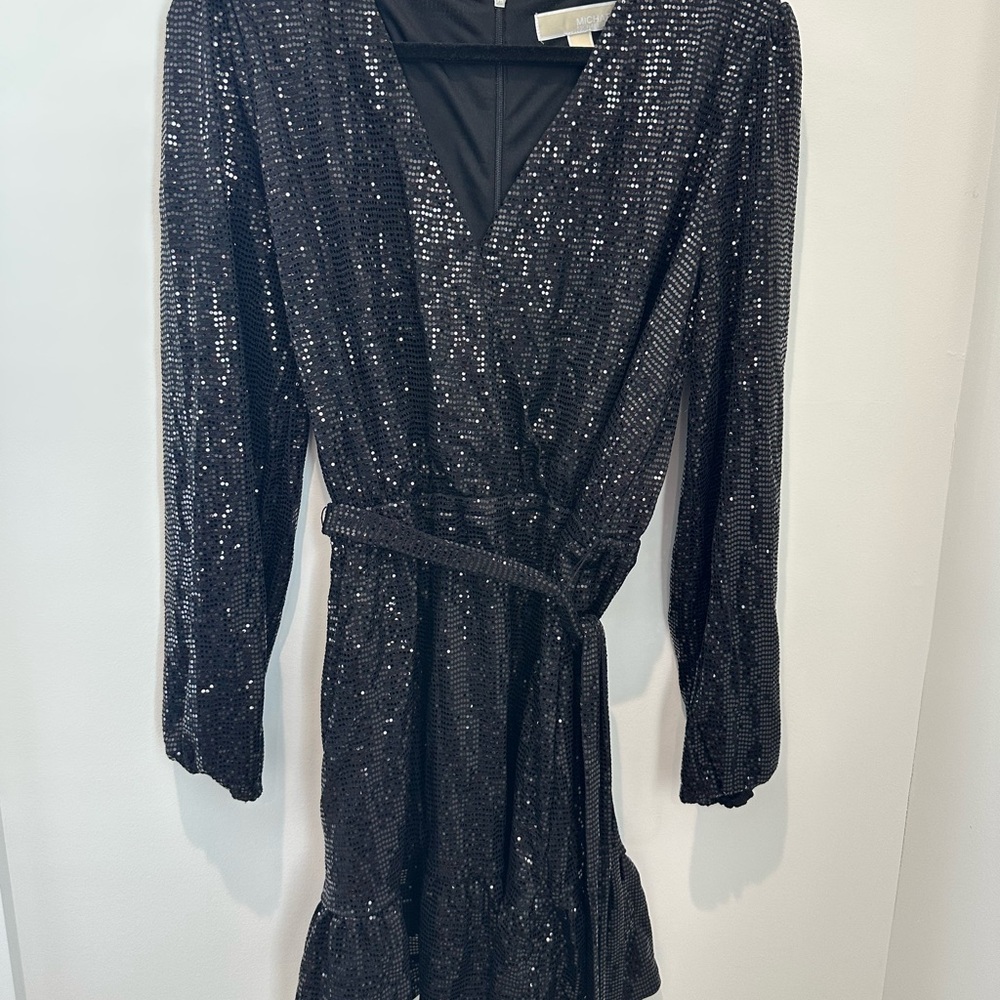 Michael Kors Sequin Long Sleeve Dress